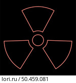 Neon radioactivity Symbol Nuclear sign red color vector illustration image flat style light. Neon radioactivity Symbol Nuclear sign red color vector illustration image flat style. Стоковая иллюстрация, агентство Ingram Publishing / Фотобанк Лори