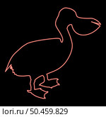 Neon pelican bird Seabird Waterbird red color vector illustration image flat style light. Neon pelican bird Seabird Waterbird red color vector illustration image flat style. Стоковая иллюстрация, агентство Ingram Publishing / Фотобанк Лори
