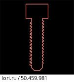 Neon screw bolt Dag red color vector illustration image flat style light. Neon screw bolt Dag red color vector illustration image flat style. Стоковая иллюстрация, агентство Ingram Publishing / Фотобанк Лори
