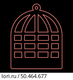Neon cage for bird silhouette vintage captivity concept red color vector illustration image flat style light. Neon cage for bird silhouette vintage captivity concept red color vector illustration image flat style. Стоковая иллюстрация, агентство Ingram Publishing / Фотобанк Лори
