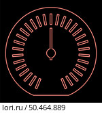 Neon speedometer odometer speed counter meter red color vector illustration image flat style light. Neon speedometer odometer speed counter meter red color vector illustration image flat style. Стоковая иллюстрация, агентство Ingram Publishing / Фотобанк Лори