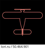 Neon propelier aircraft retro vintage small plane single engine red color vector illustration image flat style light. Neon propelier aircraft retro vintage small plane single engine red color vector illustration image flat style. Стоковая иллюстрация, агентство Ingram Publishing / Фотобанк Лори