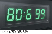 Digital clock displaying unusual time format with green numbers. Стоковое AI-видео, аниматор KATERINA AI / Фотобанк Лори