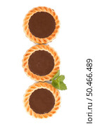 Delicious chocolate tart on white background. Стоковое фото, агентство Ingram Publishing / Фотобанк Лори
