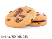 Stack of chocolate cookies isolated on white background. Стоковое фото, агентство Ingram Publishing / Фотобанк Лори