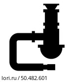 Siphon plumbing fixtures sewer pipe drain under sink sewerage tube icon black color vector illustration image flat style simple. Siphon plumbing fixtures sewer pipe drain under sink sewerage tube icon black color vector illustration image flat style. Стоковая иллюстрация, агентство Ingram Publishing / Фотобанк Лори