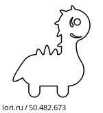 Funny dragon cute character dinosaur dino contour outline line icon black color vector illustration image thin flat style simple. Funny dragon cute character dinosaur dino contour outline line icon black color vector illustration image thin flat style. Стоковая иллюстрация, агентство Ingram Publishing / Фотобанк Лори