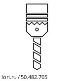 Drill with cartridge bit stationary use contour outline line icon black color vector illustration image thin flat style simple. Drill with cartridge bit stationary use contour outline line icon black color vector illustration image thin flat style. Стоковая иллюстрация, агентство Ingram Publishing / Фотобанк Лори