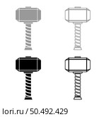 Thor’s hammer Thor Mjolnir viking scandinavian mythology superhero norse weapon set icon grey black color vector illustration image simple solid fill outline contour line thin flat style. Thor’s hammer Thor Mjolnir viking scandinavian mythology superhero norse weapon set icon grey black color vector illustration image solid fill outline contour line thin flat style. Стоковая иллюстрация, агентство Ingram Publishing / Фотобанк Лори