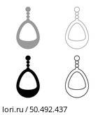 Ear-ring jewelry pendant earrings luxury bijou precious stone bijouterie adornment embellishment set icon grey black color vector illustration image simple solid fill outline contour line thin flat style. Ear-ring jewelry pendant earrings luxury bijou precious stone bijouterie adornment embellishment set icon grey black color vector illustration image solid fill outline contour line thin flat style. Стоковая иллюстрация, агентство Ingram Publishing / Фотобанк Лори