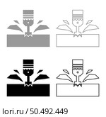 CNC milling machine material metalworking cutter plunger metalwork industry lathe plunge power tool technology tooling carving shavings set icon grey black color vector illustration image simple solid fill outline contour line thin flat style. CNC milling machine material metalworking cutter plunger metalwork industry lathe plunge power tool technology tooling carving shavings set icon grey black color vector illustration image solid fill outline contour line thin flat style. Стоковая иллюстрация, агентство Ingram Publishing / Фотобанк Лори