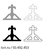 Oil derrick rig gusher set icon grey black color vector illustration image simple solid fill outline contour line thin flat style. Oil derrick rig gusher set icon grey black color vector illustration image solid fill outline contour line thin flat style. Стоковая иллюстрация, агентство Ingram Publishing / Фотобанк Лори