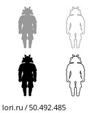Samurai japanese war’s hero silhouette warrior set icon grey black color vector illustration image simple solid fill outline contour line thin flat style. Samurai japanese war’s hero silhouette warrior set icon grey black color vector illustration image solid fill outline contour line thin flat style. Стоковая иллюстрация, агентство Ingram Publishing / Фотобанк Лори