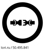 Buckle fastener clasp furniture for clothes system of fast snap join for backpack bag opened icon in circle round black color vector illustration image solid outline style simple. Buckle fastener clasp furniture for clothes system of fast snap join for backpack bag opened icon in circle round black color vector illustration image solid outline style. Стоковая иллюстрация, агентство Ingram Publishing / Фотобанк Лори