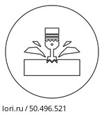 CNC milling machine material metalworking cutter plunger metalwork industry lathe plunge power tool technology tooling carving shavings icon in circle round black color vector illustration image outline contour line thin style simple. CNC milling machine material metalworking cutter plunger metalwork industry lathe plunge power tool technology tooling carving shavings icon in circle round black color vector illustration image outline contour line thin style. Стоковая иллюстрация, агентство Ingram Publishing / Фотобанк Лори