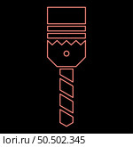 Neon drill with cartridge bit stationary use red color vector illustration image flat style light. Neon drill with cartridge bit stationary use red color vector illustration image flat style. Стоковая иллюстрация, агентство Ingram Publishing / Фотобанк Лори