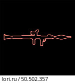 Neon grenade launcher military weapon army red color vector illustration image flat style light. Neon grenade launcher military weapon army red color vector illustration image flat style. Стоковая иллюстрация, агентство Ingram Publishing / Фотобанк Лори