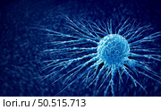 Cancer Cell Spread and oncology or Malignant Cancerous Growth and Metastasis anatomy concept as growing tumor cells and Malignancy disease spreading metastasized on an organ inside the human body as a 3D illustration. Стоковое фото, агентство Ingram Publishing / Фотобанк Лори