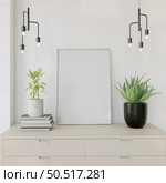 Picture frames with plant pots adorn the living room. Стоковое фото, агентство Ingram Publishing / Фотобанк Лори