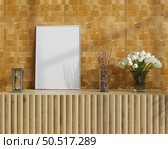 Picture frames with plant pots adorn the living room. Стоковое фото, агентство Ingram Publishing / Фотобанк Лори