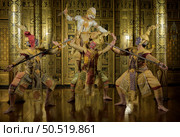 Khon, Is a classical Thai dance masked in Ramayana literature and this is a group of giant characters from the Tosakan side. Стоковое фото, агентство Ingram Publishing / Фотобанк Лори