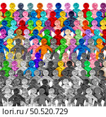 Shifting Population Dynamics and changing demographics as diverse people in society as human group composition transforming into a multicultural societal makeup and international tolerance celebration. Стоковое фото, агентство Ingram Publishing / Фотобанк Лори