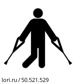 Man with crutchs crutches broken leg in cast gypsum bone injury fracture icon black color vector illustration image flat style simple. Man with crutchs crutches broken leg in cast gypsum bone injury fracture icon black color vector illustration image flat style. Стоковая иллюстрация, агентство Ingram Publishing / Фотобанк Лори