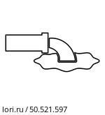 Wastewater fluid is leaking from pipe with water drainage industry to runoff sewer concept cleaning contour outline line icon black color vector illustration image thin flat style simple. Wastewater fluid is leaking from pipe with water drainage industry to runoff sewer concept cleaning contour outline line icon black color vector illustration image thin flat style. Стоковая иллюстрация, агентство Ingram Publishing / Фотобанк Лори