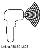 Emitter of waves electron gun manual thermometer forehead infrared device for measuring temperature non-contact contactless digital contour outline line icon black color vector illustration image thin flat style simple. Emitter of waves electron gun manual thermometer forehead infrared device for measuring temperature non-contact contactless digital contour outline line icon black color vector illustration image thin flat style. Стоковая иллюстрация, агентство Ingram Publishing / Фотобанк Лори