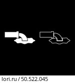 Wastewater fluid is leaking from pipe with water drainage industry to runoff sewer concept cleaning set icon white color vector illustration image simple solid fill outline contour line thin flat style. Wastewater fluid is leaking from pipe with water drainage industry to runoff sewer concept cleaning set icon white color vector illustration image solid fill outline contour line thin flat style. Стоковая иллюстрация, агентство Ingram Publishing / Фотобанк Лори
