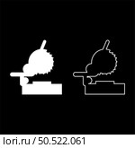 Miter saw bench steel cut off machine carpentry workshop concept set icon white color vector illustration image simple solid fill outline contour line thin flat style. Miter saw bench steel cut off machine carpentry workshop concept set icon white color vector illustration image solid fill outline contour line thin flat style. Стоковая иллюстрация, агентство Ingram Publishing / Фотобанк Лори