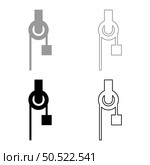 Winch with cord pulley construction climbing block equipment sheave with cargo weight freight burden set icon grey black color vector illustration image simple solid fill outline contour line thin flat style. Winch with cord pulley construction climbing block equipment sheave with cargo weight freight burden set icon grey black color vector illustration image solid fill outline contour line thin flat style. Стоковая иллюстрация, агентство Ingram Publishing / Фотобанк Лори