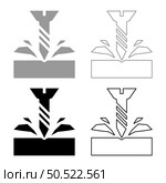 Self-tapping screw is screwed into the material shavings scatter set icon grey black color vector illustration image simple solid fill outline contour line thin flat style. Self-tapping screw is screwed into the material shavings scatter set icon grey black color vector illustration image solid fill outline contour line thin flat style. Стоковая иллюстрация, агентство Ingram Publishing / Фотобанк Лори