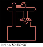 Neon cnc 3D milling machine technology automated concept red color vector illustration image flat style light. Neon cnc 3D milling machine technology automated concept red color vector illustration image flat style. Стоковая иллюстрация, агентство Ingram Publishing / Фотобанк Лори