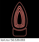 Neon iron soleplate flatiron red color vector illustration image flat style light. Neon iron soleplate flatiron red color vector illustration image flat style. Стоковая иллюстрация, агентство Ingram Publishing / Фотобанк Лори