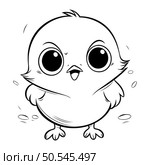 Black and White Cartoon Illustration of Cute Baby Chick Bird Character for Coloring Book. Стоковая иллюстрация, агентство Ingram Publishing / Фотобанк Лори
