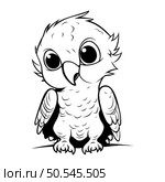Black and White Cartoon Illustration of Cute Owl Bird for Coloring Book. Стоковая иллюстрация, агентство Ingram Publishing / Фотобанк Лори
