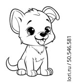 Black and White Cartoon Illustration of Cute Puppy Dog Animal Character for Coloring Book. Стоковая иллюстрация, агентство Ingram Publishing / Фотобанк Лори