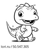 Cute Dinosaur Cartoon Mascot Character Illustration Isolated on White Background. Стоковая иллюстрация, агентство Ingram Publishing / Фотобанк Лори