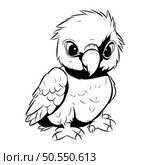 Illustration of a black and white owl isolated on a white background. Стоковая иллюстрация, агентство Ingram Publishing / Фотобанк Лори