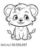 Cute Lion Cartoon Mascot Character Coloring Book Illustration. Стоковая иллюстрация, агентство Ingram Publishing / Фотобанк Лори