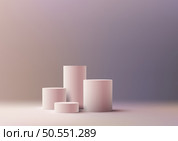 Product display with this clean and minimalistic design on a soft pink set cylinder podium. The 3D realistic vector illustration showcases your items elegantly. Vector illustration. Стоковая иллюстрация, агентство Ingram Publishing / Фотобанк Лори