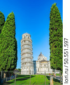 View to Pisa Cathedral and Leaning Tower of Pisa from Piazza dei Miracoli. Tower of Pisa. Стоковое фото, агентство Ingram Publishing / Фотобанк Лори