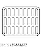 Grating grate lattice trellis net mesh BBQ grill grilling surface rectangle shape roundness contour outline line icon black color vector illustration image thin flat style simple. Grating grate lattice trellis net mesh BBQ grill grilling surface rectangle shape roundness contour outline line icon black color vector illustration image thin flat style. Стоковая иллюстрация, агентство Ingram Publishing / Фотобанк Лори