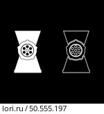 Meat grinder mincer set icon white color vector illustration image simple solid fill outline contour line thin flat style. Meat grinder mincer set icon white color vector illustration image solid fill outline contour line thin flat style. Стоковая иллюстрация, агентство Ingram Publishing / Фотобанк Лори