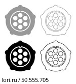 Grate for meat grinder plate mincer device for growing shallow of meat lattice with nut screw female screw pawl stop latch holder set icon grey black color vector illustration image simple solid fill outline contour line thin flat style. Grate for meat grinder plate mincer device for growing shallow of meat lattice with nut screw female screw pawl stop latch holder set icon grey black color vector illustration image solid fill outline contour line thin flat style. Стоковая иллюстрация, агентство Ingram Publishing / Фотобанк Лори