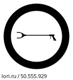 Long reach grabber litter picker gripper trash device pick up tool claw equipment arm hand icon in circle round black color vector illustration image solid outline style simple. Long reach grabber litter picker gripper trash device pick up tool claw equipment arm hand icon in circle round black color vector illustration image solid outline style. Стоковая иллюстрация, агентство Ingram Publishing / Фотобанк Лори
