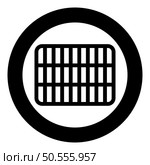 Grating grate lattice trellis net mesh BBQ grill grilling surface rectangle shape roundness icon in circle round black color vector illustration image solid outline style simple. Grating grate lattice trellis net mesh BBQ grill grilling surface rectangle shape roundness icon in circle round black color vector illustration image solid outline style. Стоковая иллюстрация, агентство Ingram Publishing / Фотобанк Лори