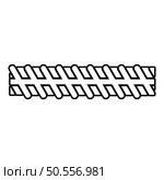 Reinforcement rebar contour outline line icon black color vector illustration image thin flat style simple. Rebar reinforcement contour outline line icon black color vector illustration image thin flat style. Стоковая иллюстрация, агентство Ingram Publishing / Фотобанк Лори