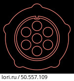 Neon grate for meat grinder plate mincer device for growing shallow of meat lattice with nut screw female screw pawl stop latch holder red color vector illustration image flat style light. Neon grate for meat grinder plate mincer device for growing shallow of meat lattice with nut screw female screw pawl stop latch holder red color vector illustration image flat style. Стоковая иллюстрация, агентство Ingram Publishing / Фотобанк Лори